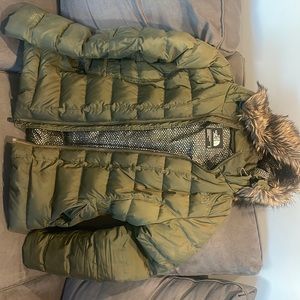 North Face Green Down Coat